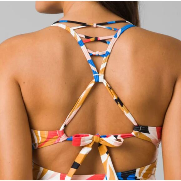 NWT prAna Atalia Tankini Top Floral Multi Color Red Orange Black XS - Picture 4 of 4